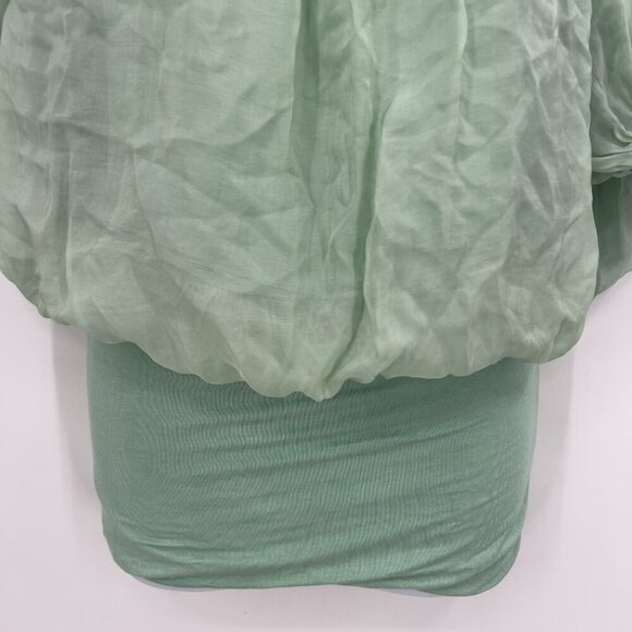 Sofia Made in Italy Green Sheer Batwing Dress Fitted Mini Skirt – One Size NWT - Picture 3 of 10